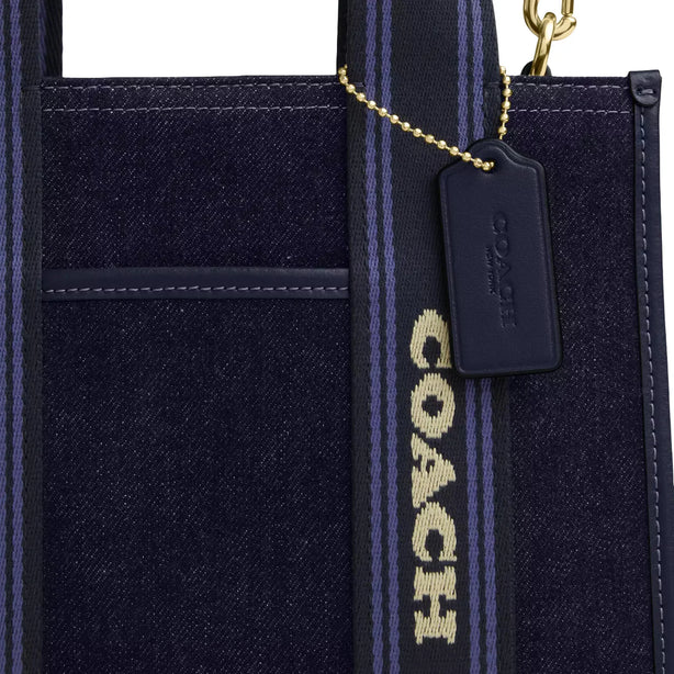 Coach Smith Tote Bag 24 In Regenerative Cotton - Dark Denim Multi CCL67