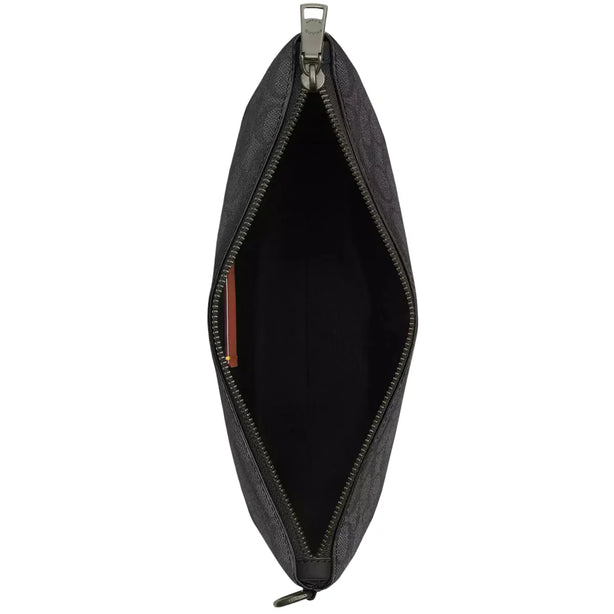 Coach Pouch In Signature Canvas - Charcoal/ Black CCF32