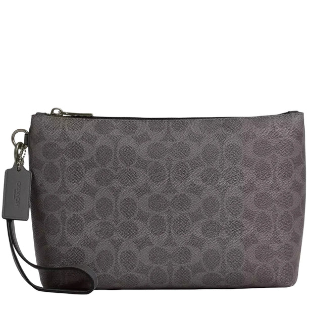 Coach Pouch In Signature Canvas - Grey/ Charcoal CCF32