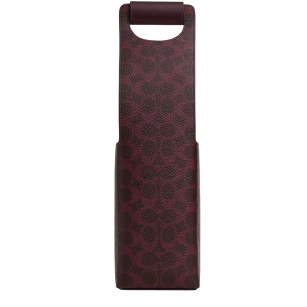 Coach Wine Carrier Bag In Signature Canvas - Black Currant CAQ93