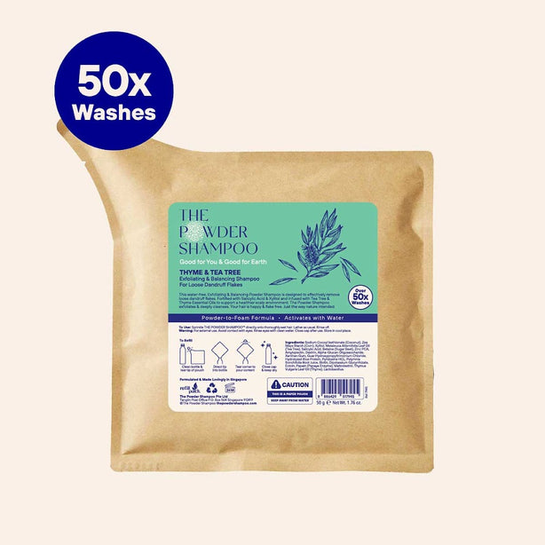 The Powder Shampoo - 50g Refill Pouch - Exfoliating Shampoo For Loose Dandruff Flakes
