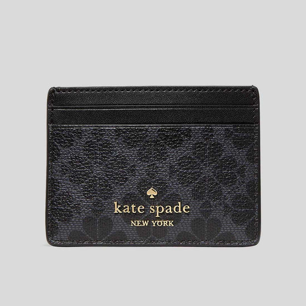 KATE SPADE Signature Spade Flower Small Slim Card Holder Black RS-KI371