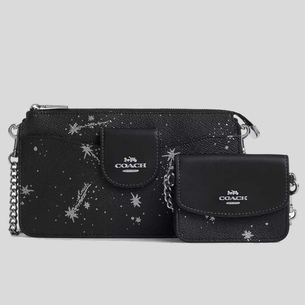 COACH Poppy Crossbody Bag With Star Print Black Multi RS-CCK80