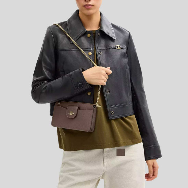 COACH Poppy Crossbody Bag Dark Stone RS-CCK65