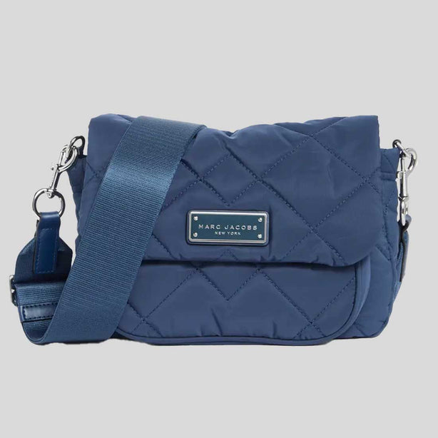 MARC JACOBS Quilted Nylon Utility Messenger Bag Azure Blue RS-4F5HMS018H02