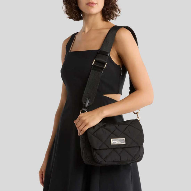 MARC JACOBS Quilted Nylon Utility Messenger Bag Black RS-4F5HMS018H02