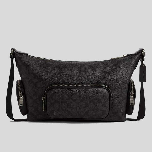 COACH Finn Crossbody Bag With Pockets In Signature Canvas Charcoal/Black RS-CCG18