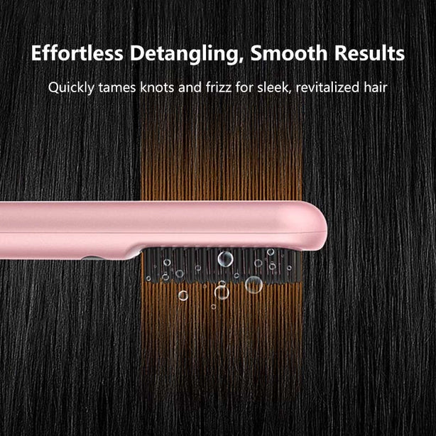 SATOSHI Upgraded Compact Anti-Frizz Cordless Ionic Heated Comb Fast Heating Hair Straightening Gift
