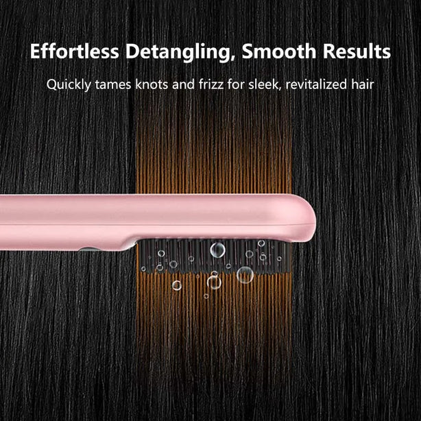 SATOSHI Compact Anti-frizz Heated Comb Fast Heating Cordless Ionic Hair Straightening Brush Gift