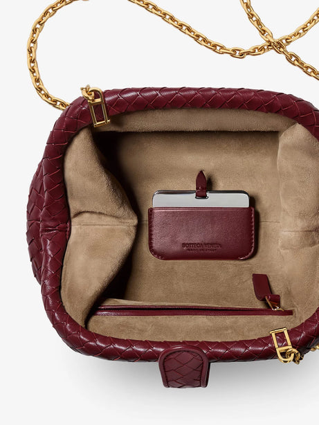 Bottega Veneta Lauren 1980 Intrecciato Leather Handbag - Lava Red-Brass V