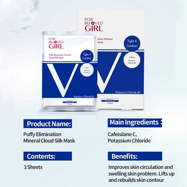 FOR BELOVED GIRL - Taiwan 3 Pcs/Box Puffy Elimination Mineral Cloud-Silk Mask For Swelling Skin