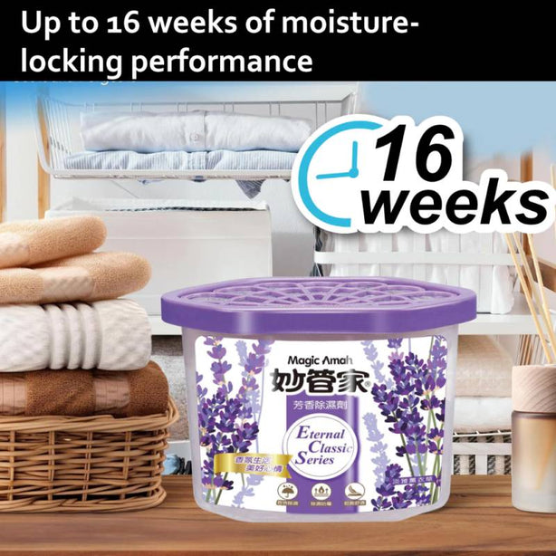 Magic Amah - Scented Moisture Absorber - Disposable Box Recyclable Dehumidifier-Lavender
