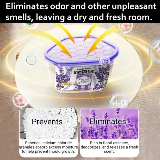 Magic Amah - Scented Moisture Absorber - Disposable Box Recyclable Dehumidifier-Lavender
