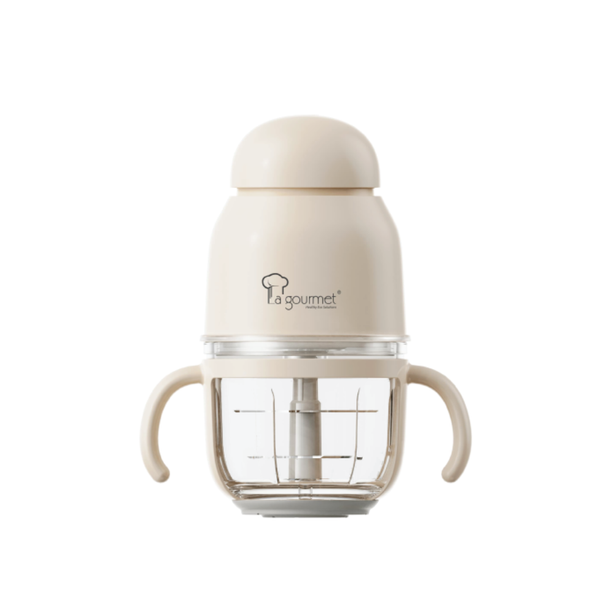 La Gourmet Ray of Hope Glass Chopper (300ml+600ml)- Cream