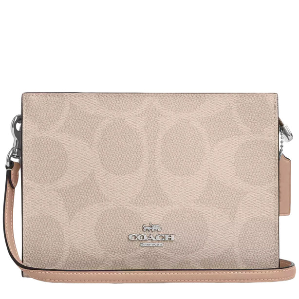 Coach Slim Crossbody Bag In Signature Canvas - Sand/ Taupe CAR12
