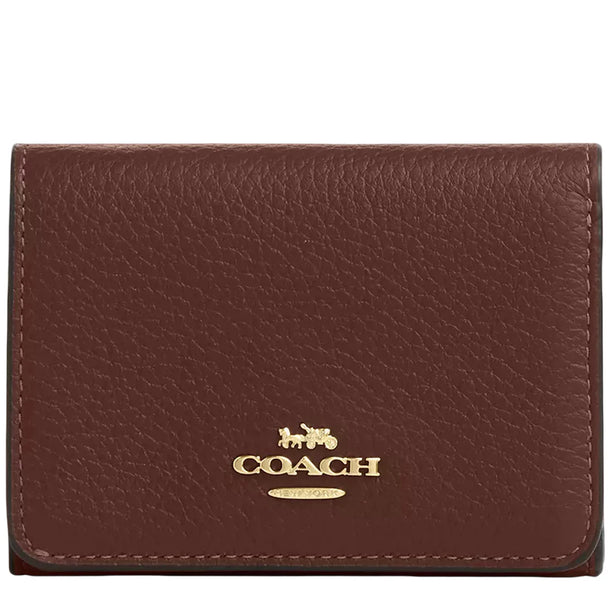 Coach Card Holder Wallet In Signature Canvas - Tan/ Brown CZ034