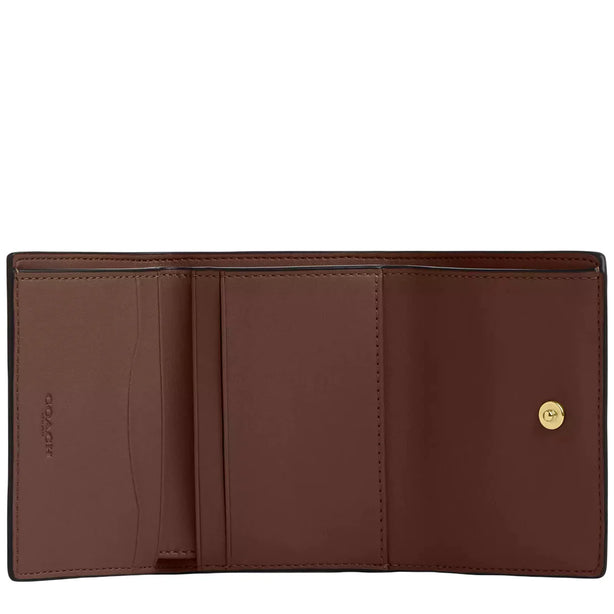 Coach Card Holder Wallet In Signature Canvas - Tan/ Brown CZ034