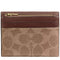 Coach Card Holder Wallet In Signature Canvas - Tan/ Brown CZ034