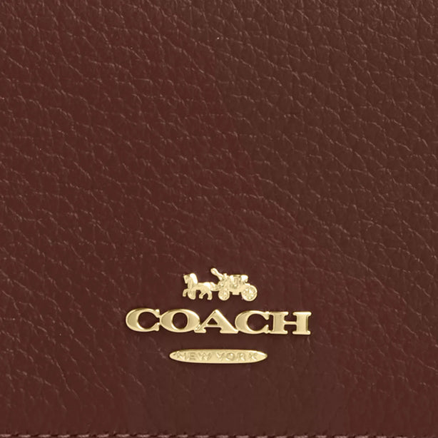 Coach Card Holder Wallet In Signature Canvas - Tan/ Brown CZ034