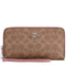 Coach Long Zip Around Wallet With Detachable Card Case In Signature Canvas - Tan/ Dusty Pink CBZ99