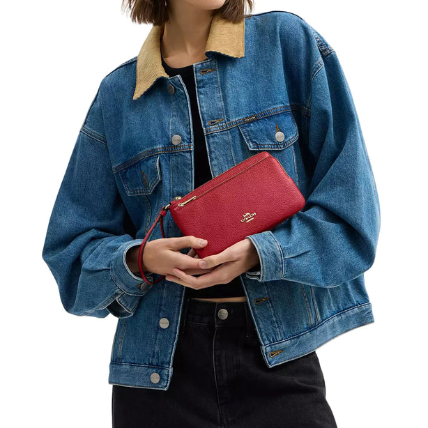 Coach Double Zip Wallet - True Red CU919