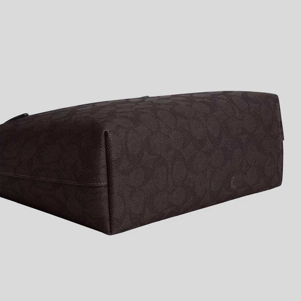 COACH Fiona Zip Tote Bag In Signature Canvas Walnut/Black RS-CBT18