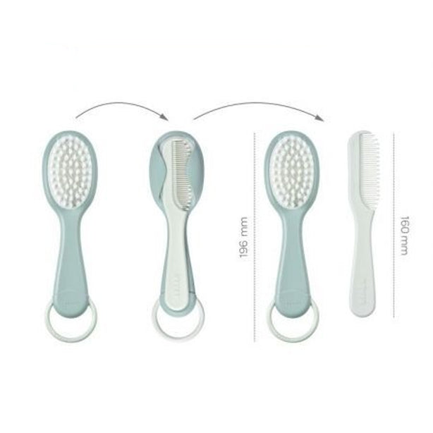 Beaba Baby Brush & Comb - Green Blue