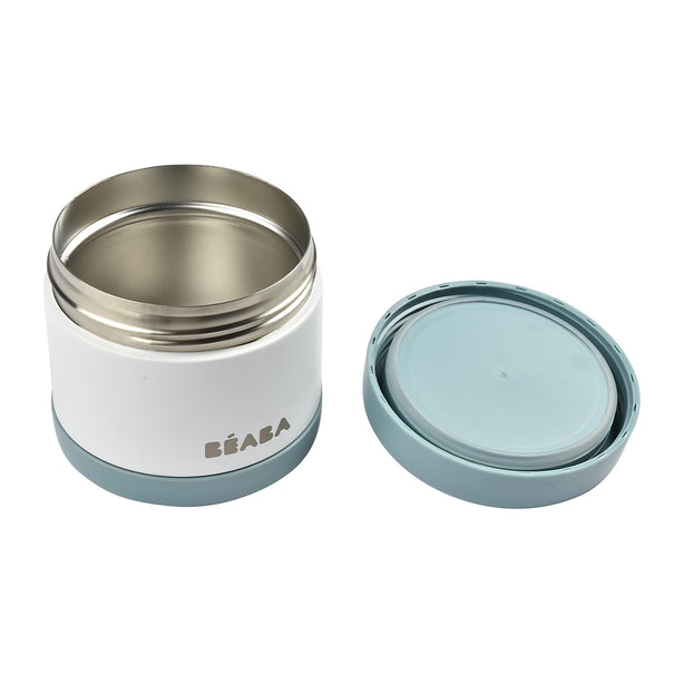 Beaba Stainless Steel Food Container 500ml - Baltic Blue/White