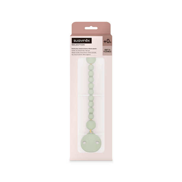 Suavinex Colour Essence Silicone Bobble Soother Clip - Green