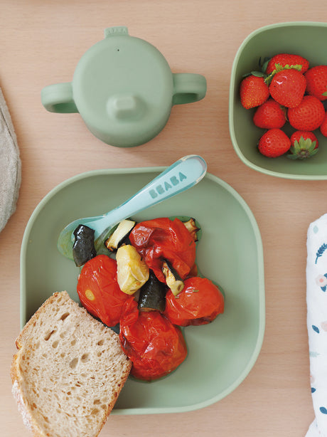 Beaba Silicone Suction Plate - Sage Green