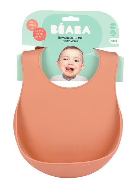 Beaba Silicone Bib - Terracotta