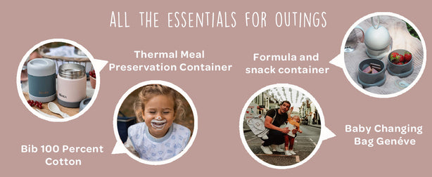 Beaba Stainless Steel Food Container 500ml - Light Pink/Night Blue