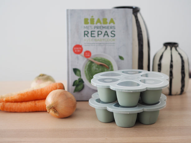 Beaba Multiportions Silicone Freezer Tray 6 x 90ml - Sage Green