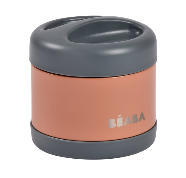 Beaba Stainless Steel Food Container 500ml - Terracotta/Mineral Grey