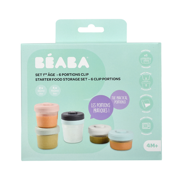 Beaba Clip Portions Food Storage Starter Set - Eucalyptus