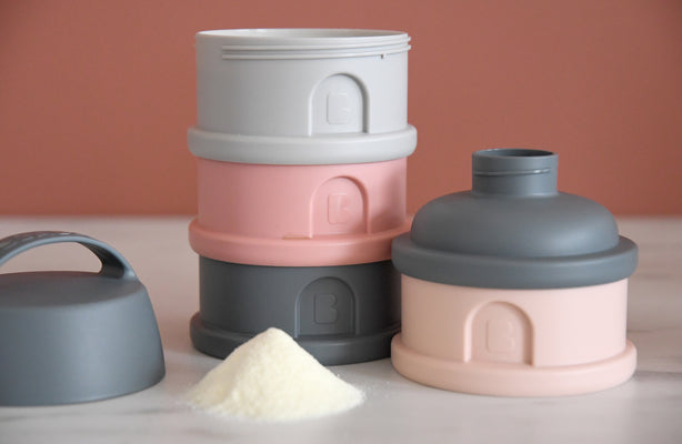 Beaba Formula & Snacks Container - Mineral Grey/Pink