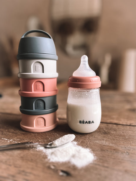 Beaba Formula & Snacks Container - Mineral Grey/Pink