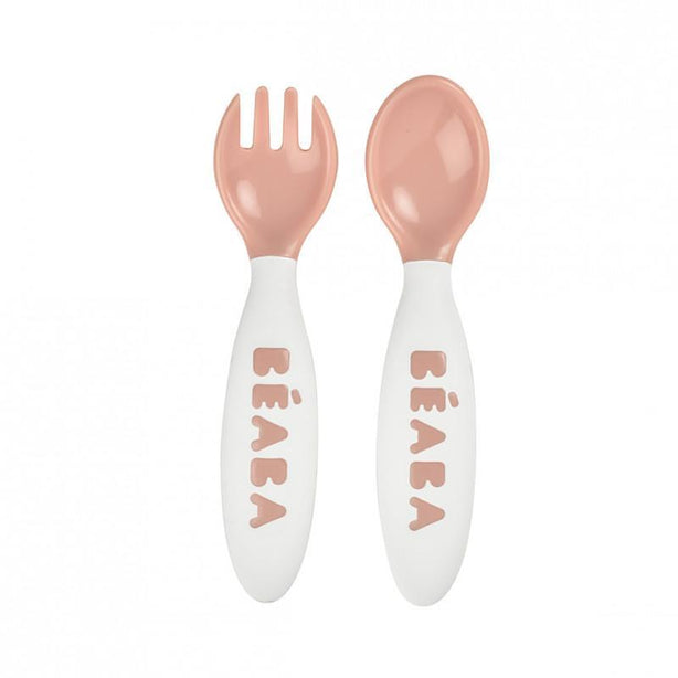 Beaba 2nd Stage Training Fork & Spoon with Case - Nude