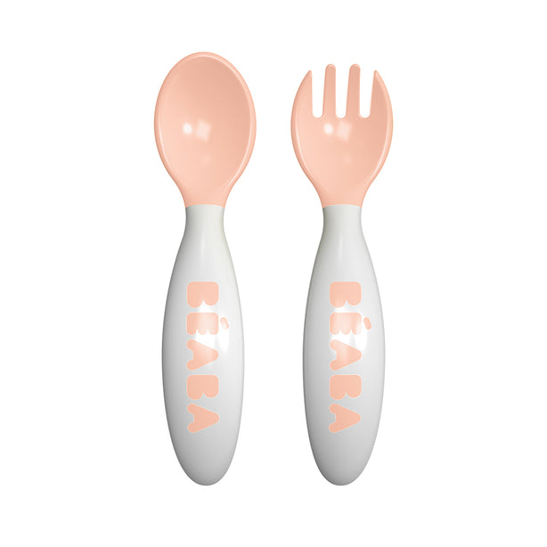 Beaba 2nd Stage Training Fork & Spoon with Case - Nude