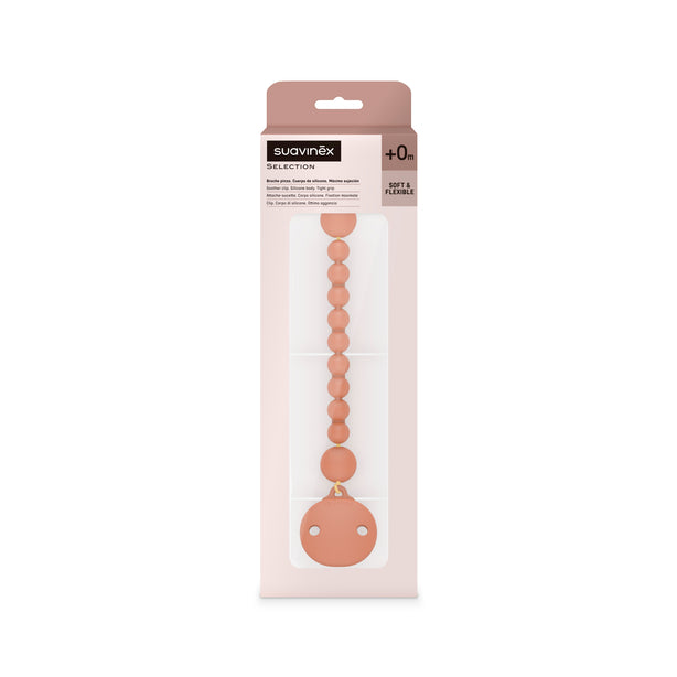 Suavinex Colour Essence Silicone Bobble Soother Clip - Brick Red