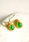 Ondeh-Ondeh Kueh Koci Wrap Green Jade Gold Earrings