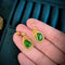Ondeh-Ondeh Kueh Koci Wrap Green Jade Gold Earrings