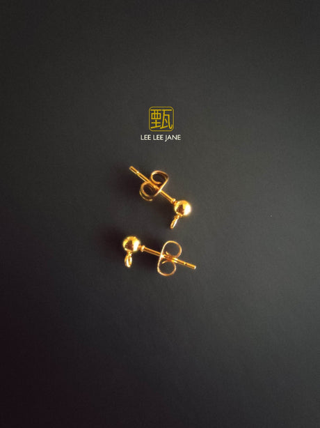 Ice Kueh Koci Wrap White Jade Gold Earrings