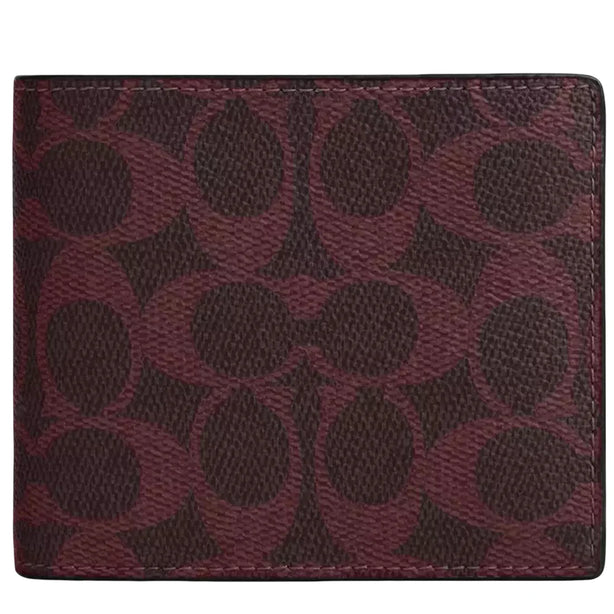 Coach 3 In 1 Wallet In Signature Canvas in Black Currant CW380