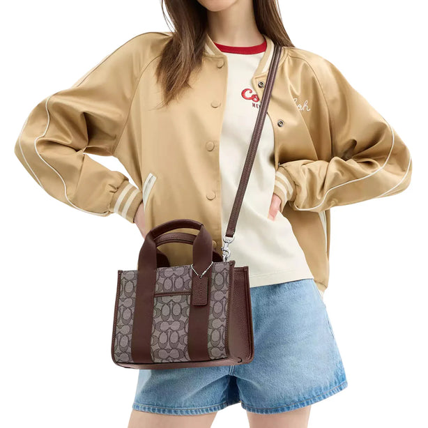 Coach Smith Tote Bag 24 In Signature Jacquard - Oak/ Maple CAR78
