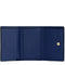Coach Card Holder Wallet In Signature Canvas in Tan/ Deep Blue CZ034