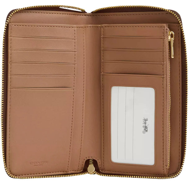 Coach Medium Id Zip Wallet In Signature Canvas - Tan/ Brown CW781
