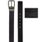 Coach Boxed Card Case And Belt Set In Signature Canvas - Charcoal/ Black CW351