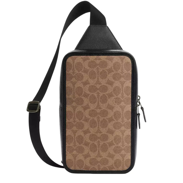 Coach Sullivan Pack Bag In Signature Canvas - Tan/ Black CZ397