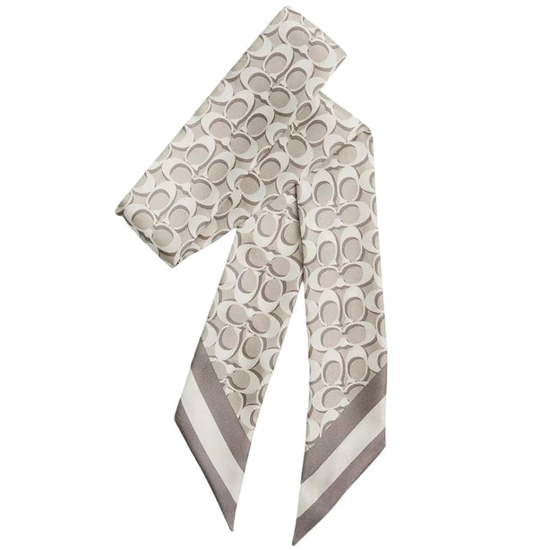 Coach Signature Silk Skinny Scarf - Bone CCN71